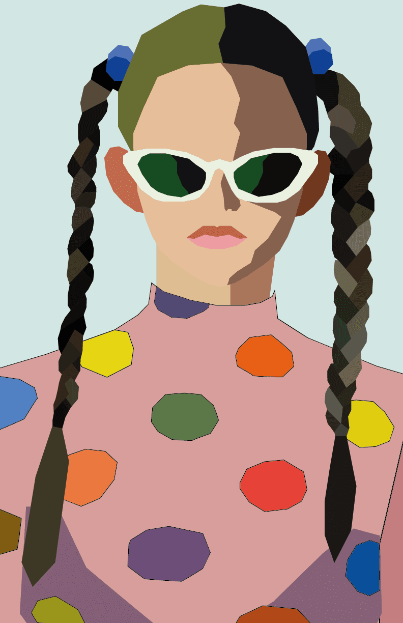 Retrato con trenzas